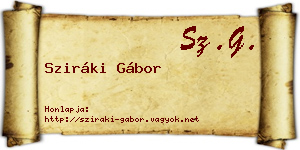 Sziráki Gábor névjegykártya