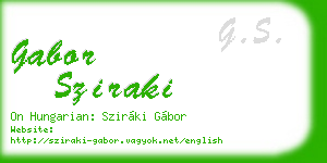 gabor sziraki business card